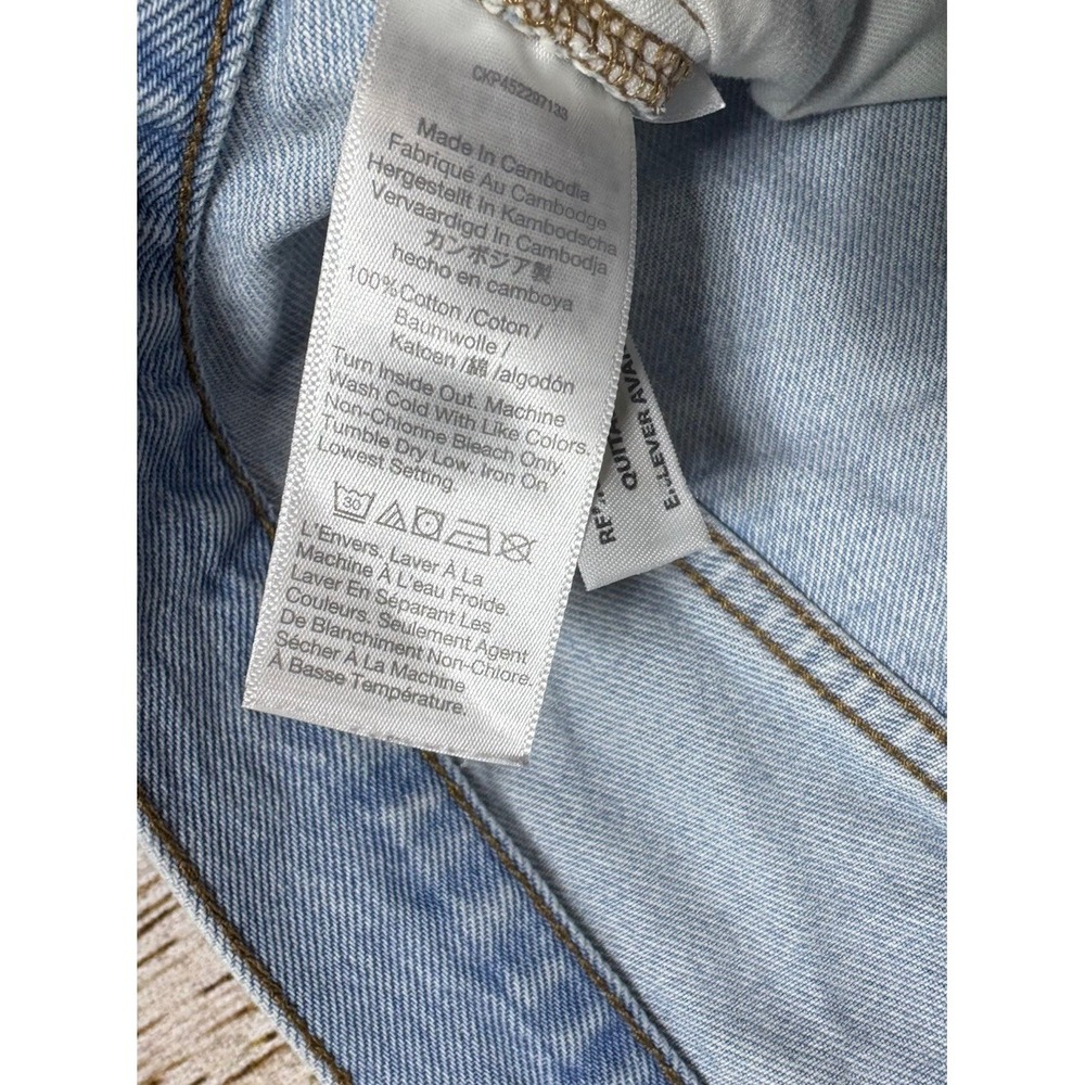 Madewell Relaxed Denim Shorts Cut Offs 100% Cotton Light Wash Button Front Sz 32 - Picture 5 of 9